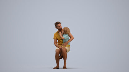 scanned 3D boy casual kids, photogrammetry people for Enscape and V-Ray, standing pose render