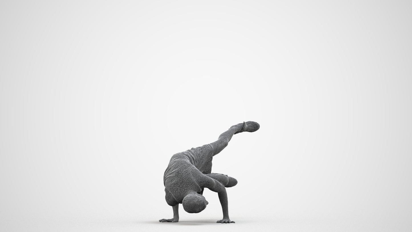 scanned 3D man sport, photogrammetry people for Enscape and V-Ray, wireframe side view