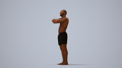 realistic 3D people man pool, render-ready for V-Ray and Corona, FBX OBJ, three-quarter view render
