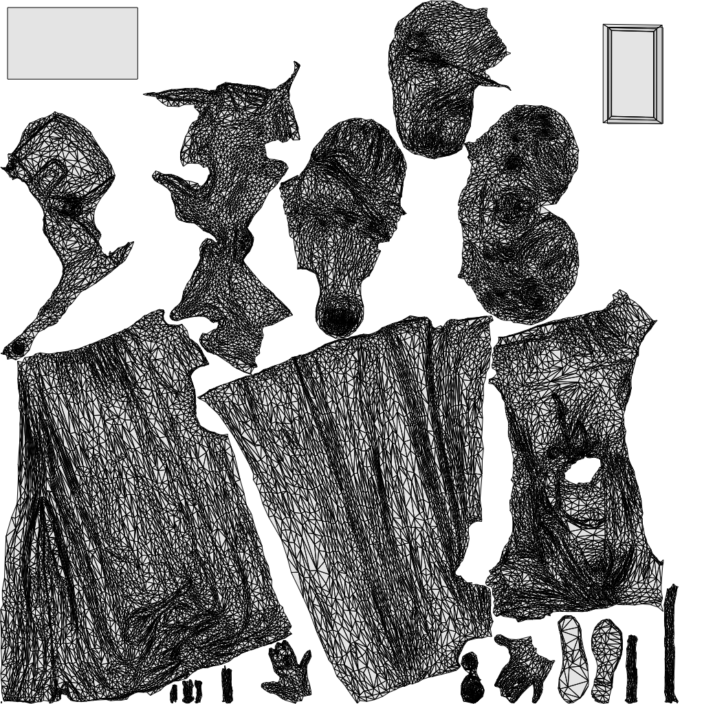 3D scanned woman standing casual, photorealistic archviz people for Enscape and SketchUp, wireframe top-down view
