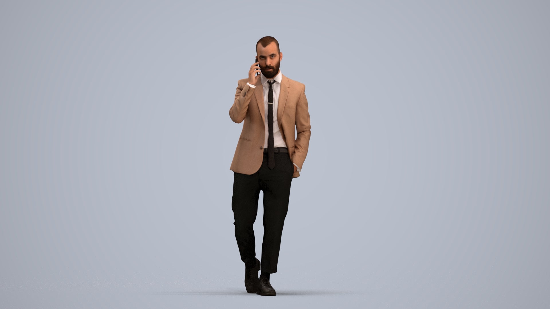 photogrammetry 3D man business, realistic human model archviz FBX, standing pose render