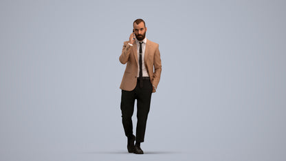 photogrammetry 3D man business, realistic human model archviz FBX, standing pose render