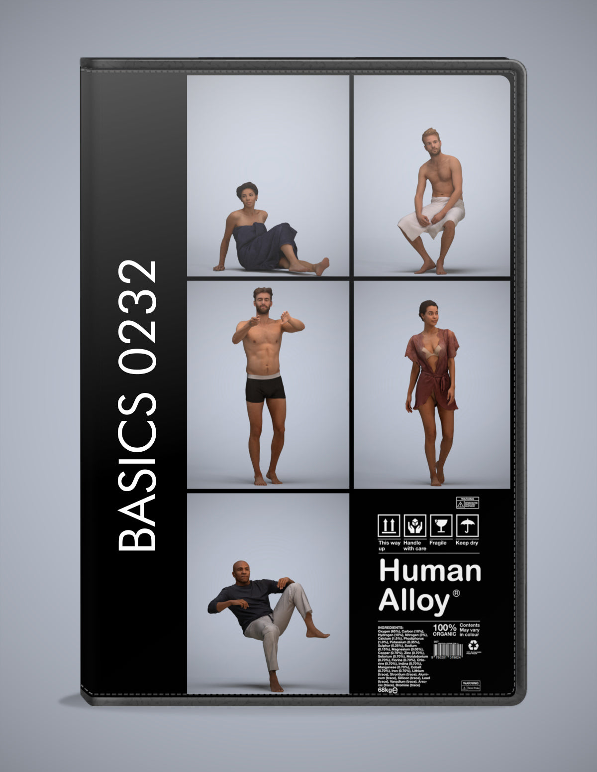 realistic 3D people bathroom set, 5 render-ready models for V-Ray and Corona