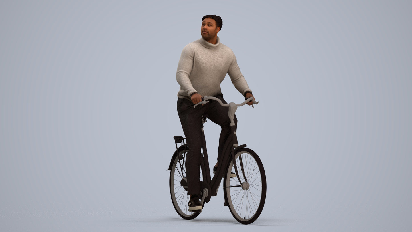 realistic 3D people man casual sitting, render-ready for V-Ray and Corona, FBX OBJ, standing pose render