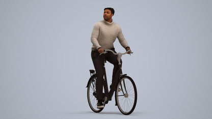 realistic 3D people man casual sitting, render-ready for V-Ray and Corona, FBX OBJ, standing pose render