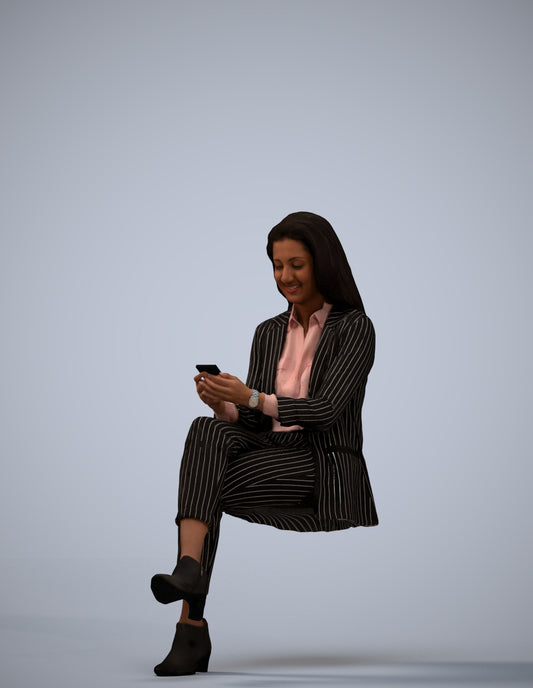 realistic 3D human woman business, archviz people FBX OBJ for Blender