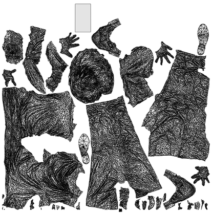 realistic 3D people woman casual walking, render-ready for V-Ray and Corona, FBX OBJ, wireframe top-down view
