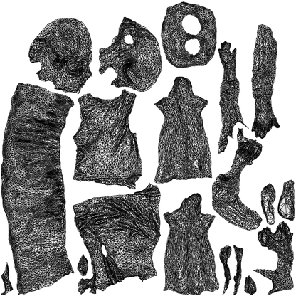 photogrammetry 3D girl kids, realistic human model archviz FBX, wireframe top-down view