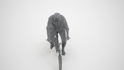 realistic 3D man business cycling, scanned archviz people for Blender and 3ds Max, wireframe three-quarter view