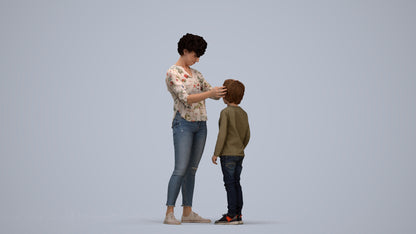 realistic 3D people girl casual kids, render-ready for V-Ray and Corona, FBX OBJ, standing pose render