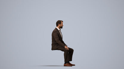realistic 3D man business, scanned archviz people for Blender and 3ds Max, side view render