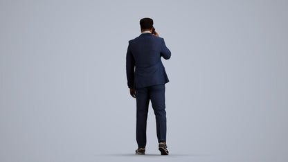 realistic 3D man business standing, scanned archviz people for Blender and 3ds Max, front view render