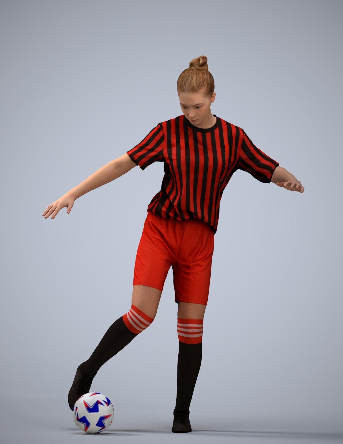 realistic 3D girl sport, scanned archviz people for Blender and 3ds Max