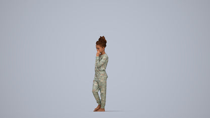 scanned 3D girl kids, photogrammetry people for Enscape and V-Ray, top-down view render