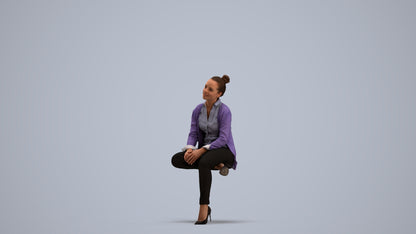 realistic 3D people woman business sitting, render-ready for V-Ray and Corona, FBX OBJ, standing pose render
