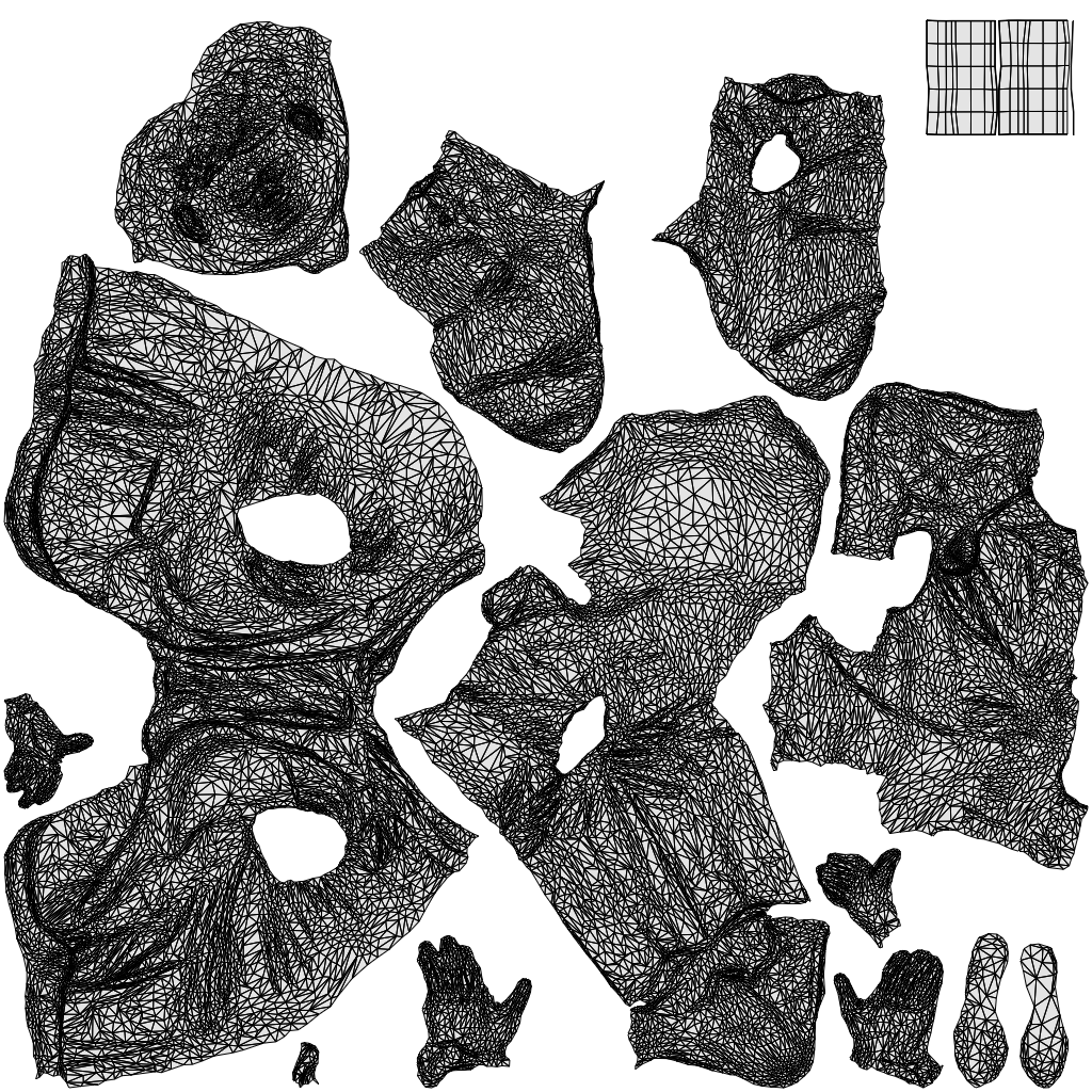 scanned 3D man business, photogrammetry people for Enscape and V-Ray, wireframe top-down view