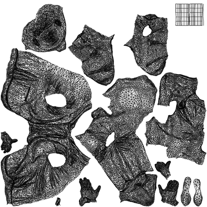 scanned 3D man business, photogrammetry people for Enscape and V-Ray, wireframe top-down view