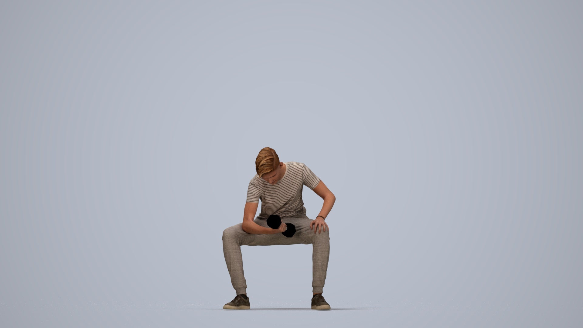 photogrammetry 3D man casual sport, realistic human model archviz FBX, top-down view render