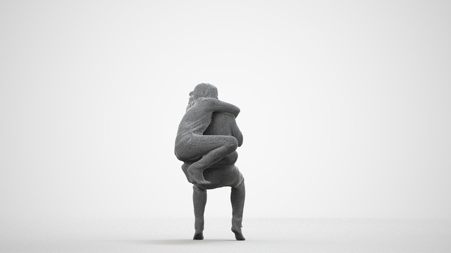 realistic 3D people girl casual kids, render-ready for V-Ray and Corona, FBX OBJ, wireframe side view