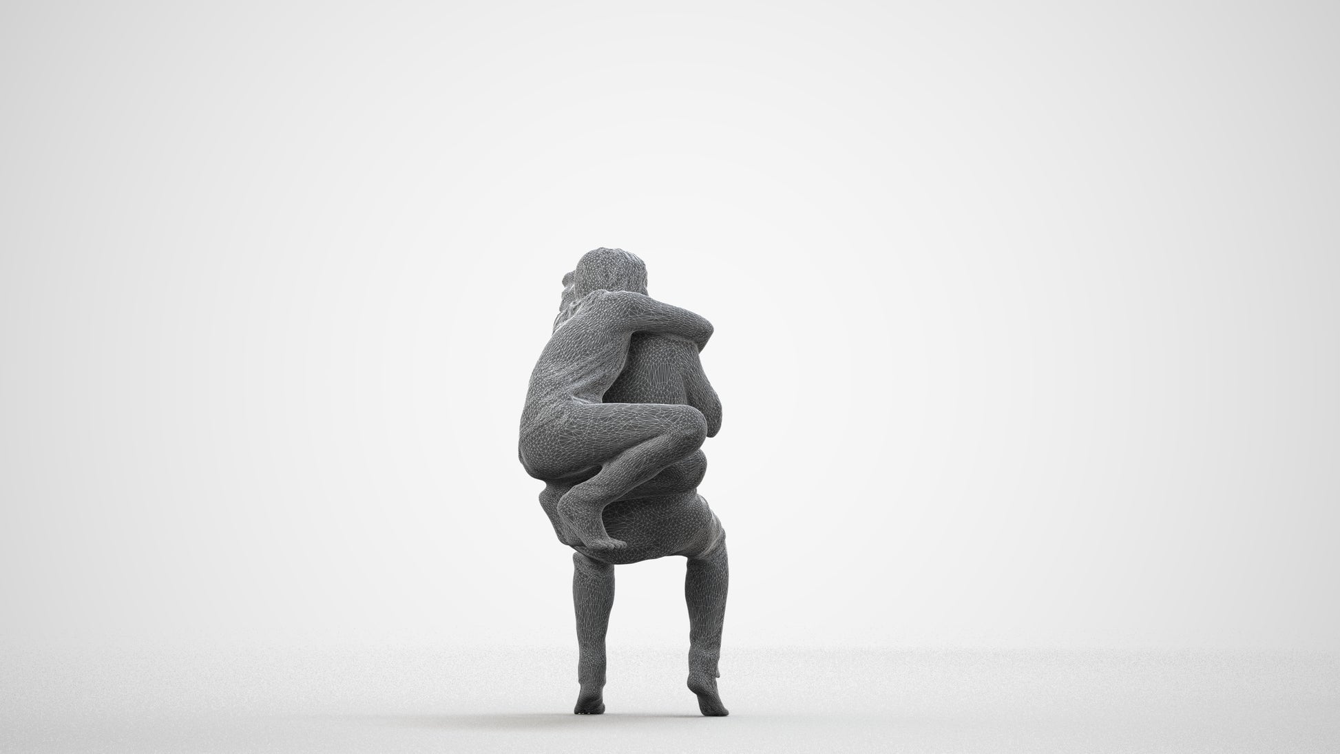 realistic 3D people girl casual kids, render-ready for V-Ray and Corona, FBX OBJ, wireframe side view