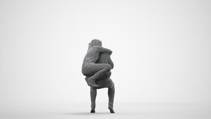 realistic 3D people girl casual kids, render-ready for V-Ray and Corona, FBX OBJ, wireframe side view