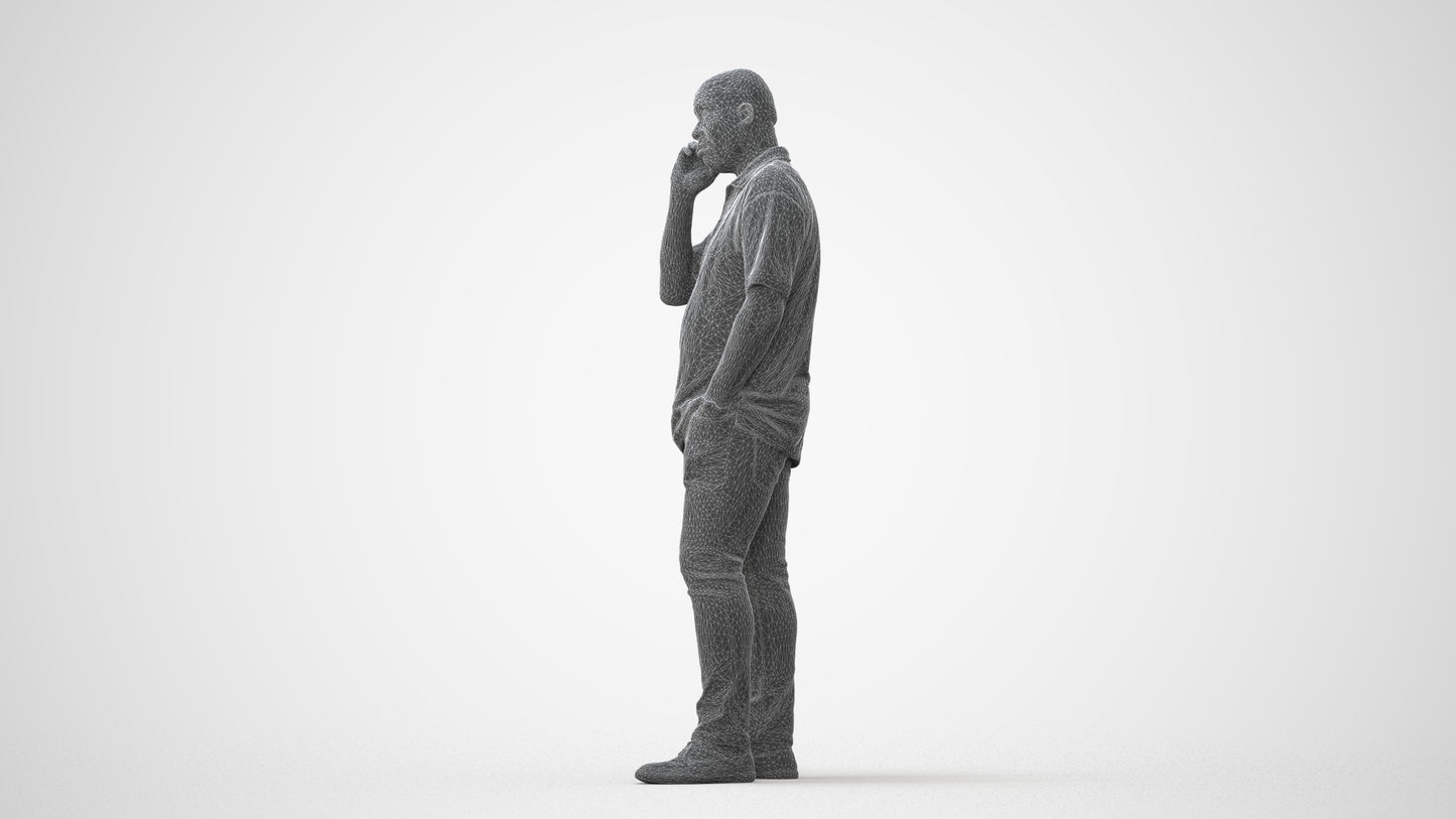 photogrammetry 3D man casual standing, realistic human model archviz FBX, square thumbnail