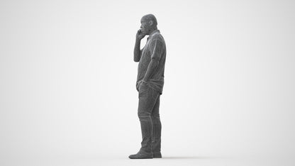 photogrammetry 3D man casual standing, realistic human model archviz FBX, square thumbnail
