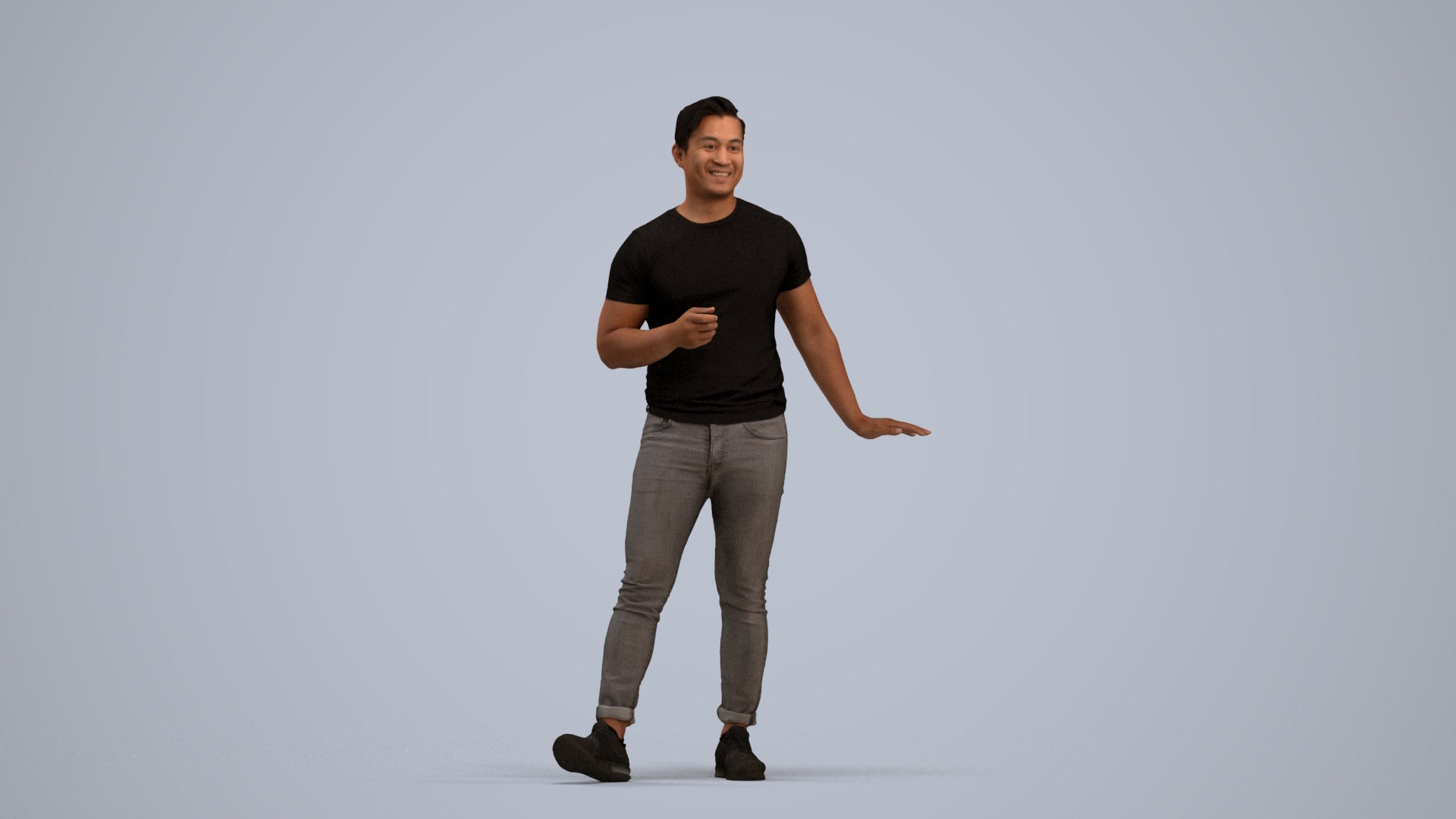 realistic 3D people man casual standing, render-ready for V-Ray and Corona, FBX OBJ, standing pose render