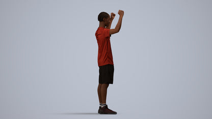 realistic 3D boy sport, scanned archviz people for Blender and 3ds Max, side view render