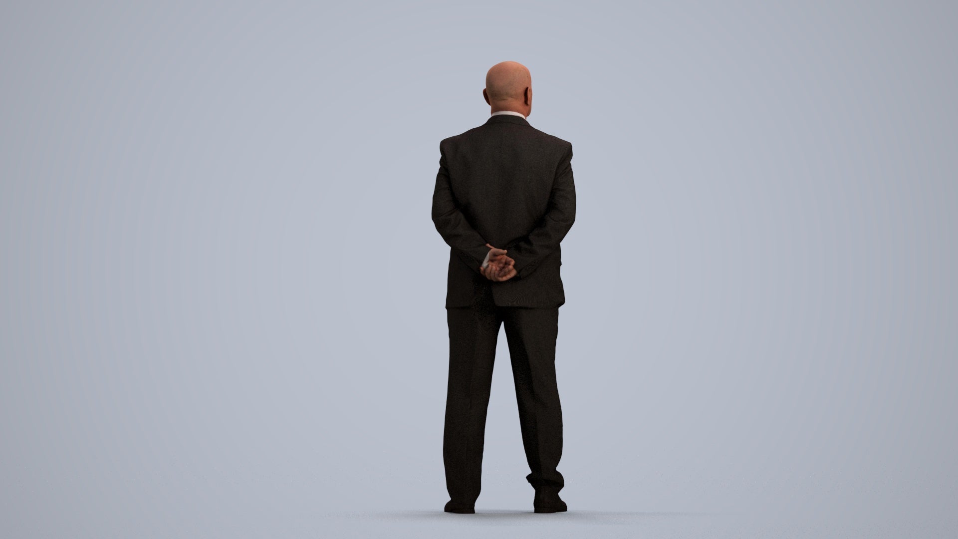 3D people model senior man business mix, scanned human for 3ds Max rendering, front view render