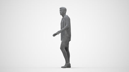 photogrammetry 3D man sport, realistic human model archviz FBX, wireframe back view