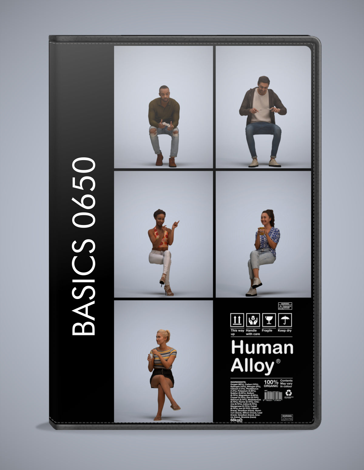 3D people models sitting bundle, 5 scanned humans for 3ds Max rendering