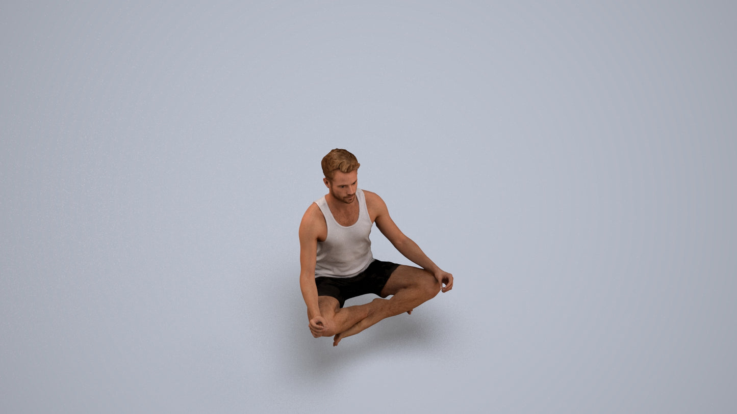 realistic 3D people man sport, render-ready for V-Ray and Corona, FBX OBJ, back view render