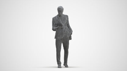 3D scanned man business formal, photorealistic archviz people for Enscape and SketchUp, three-quarter front view render