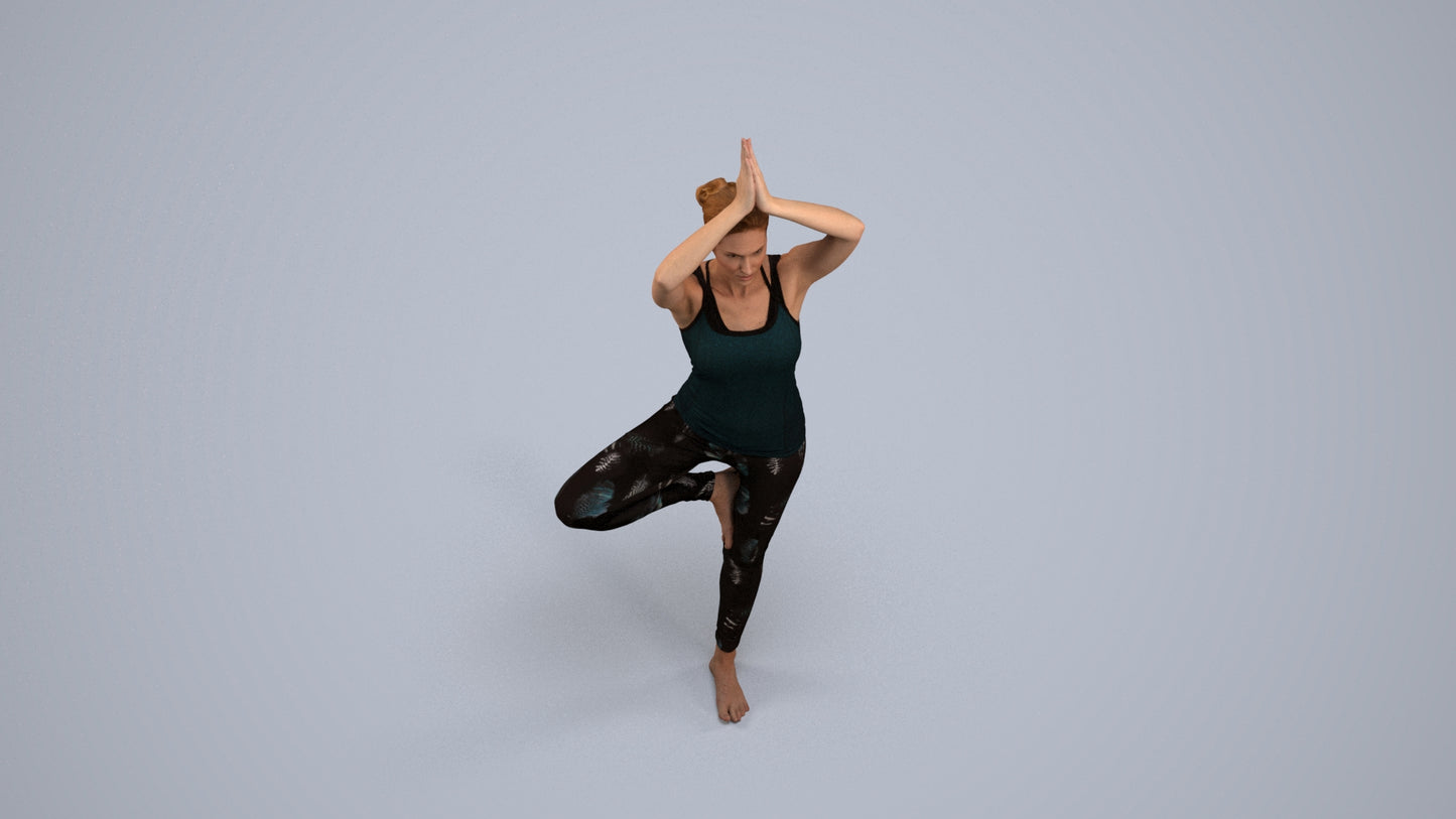 realistic 3D people woman sport, render-ready for V-Ray and Corona, FBX OBJ, back view render