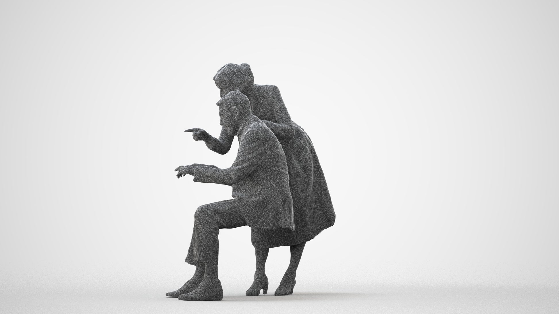 realistic 3D people senior woman business, render-ready for V-Ray and Corona, FBX OBJ, square thumbnail