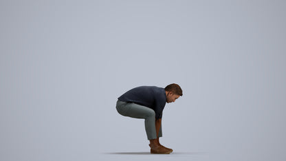3D scanned man sitting casual, photorealistic archviz people for Enscape and SketchUp, front view render