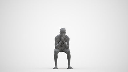 3D human model boy casual kids, photogrammetry scanned person for archviz, three-quarter front view render