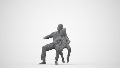 3D human model girl casual kids, photogrammetry scanned person for archviz, wireframe back view