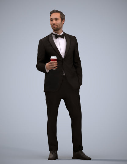 scanned 3D man formal formalaffairs, photogrammetry people for Enscape and V-Ray
