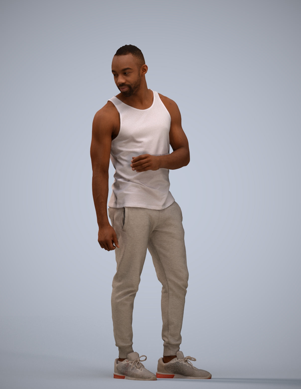 photogrammetry 3D man casual standing, realistic human model archviz FBX