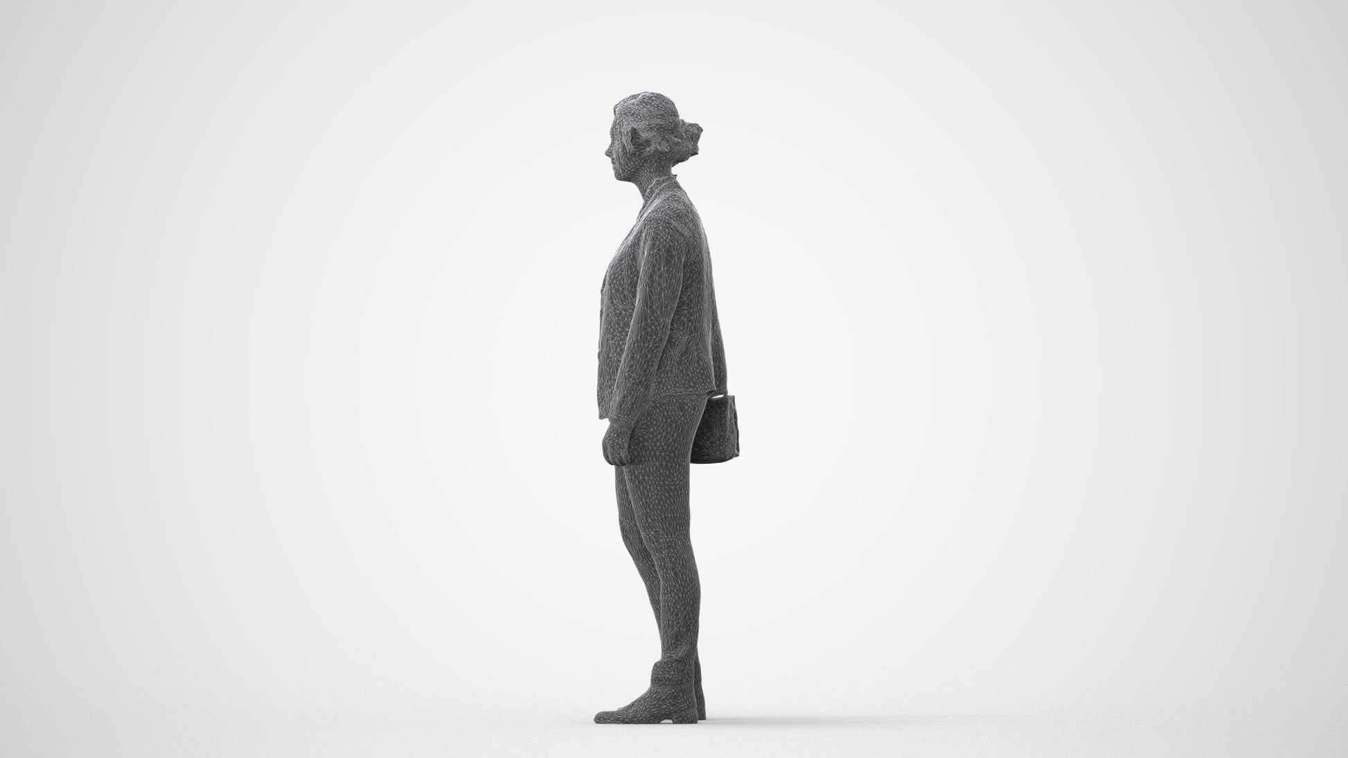 realistic 3D human woman business, archviz people FBX OBJ for Blender, square thumbnail