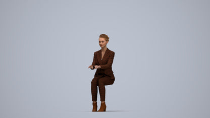 realistic 3D people woman business, render-ready for V-Ray and Corona, FBX OBJ, top-down view render