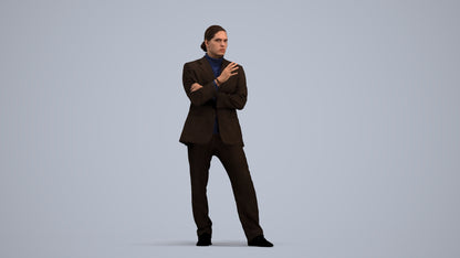 scanned 3D man business, photogrammetry people for Enscape and V-Ray, standing pose render