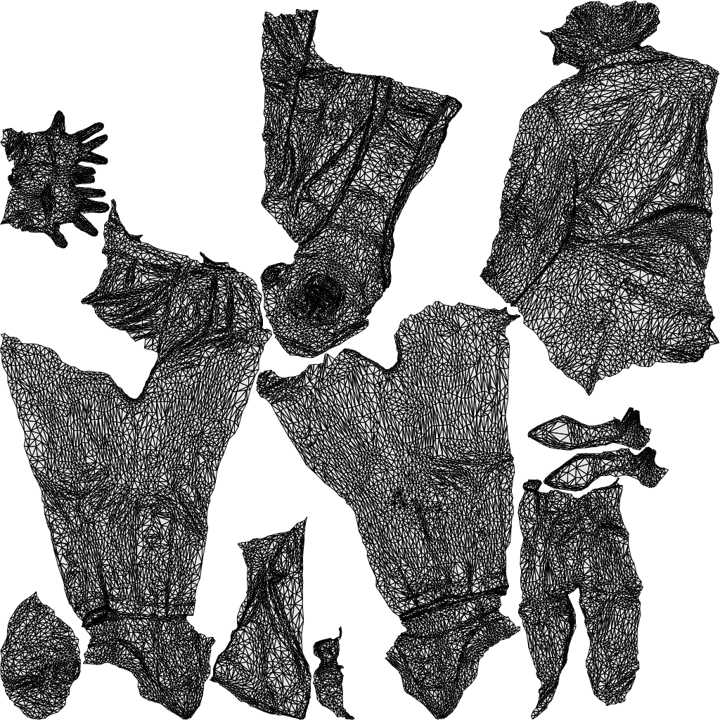 3D human model woman business, photogrammetry scanned person for archviz, wireframe top-down view