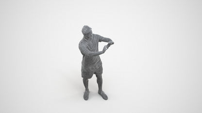 realistic 3D people man casual standing, render-ready for V-Ray and Corona, FBX OBJ, wireframe three-quarter view