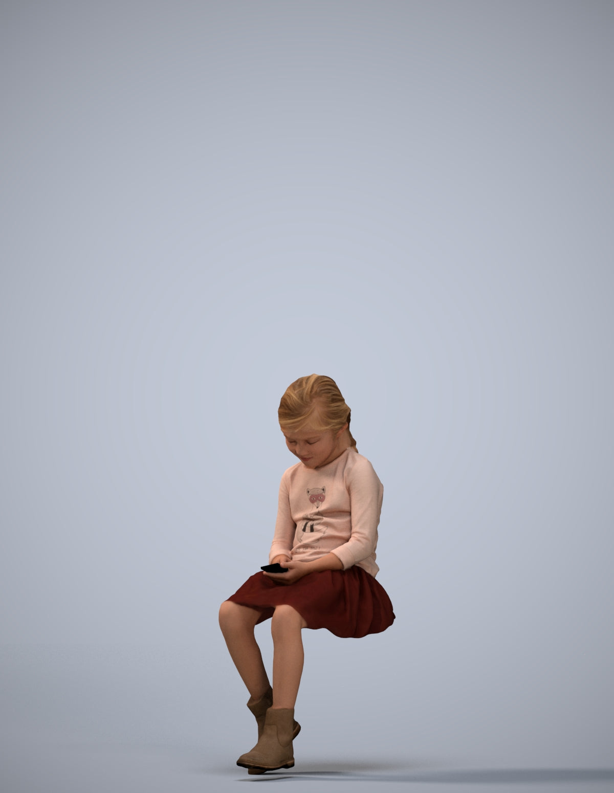 realistic 3D people girl casual kids, render-ready for V-Ray and Corona, FBX OBJ