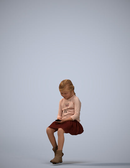 realistic 3D people girl casual kids, render-ready for V-Ray and Corona, FBX OBJ