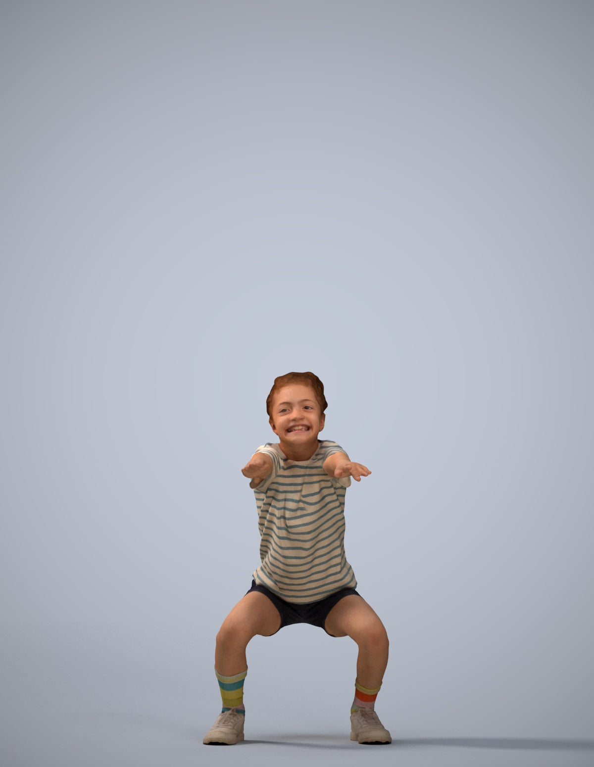 realistic 3D people girl casual kids, render-ready for V-Ray and Corona, FBX OBJ