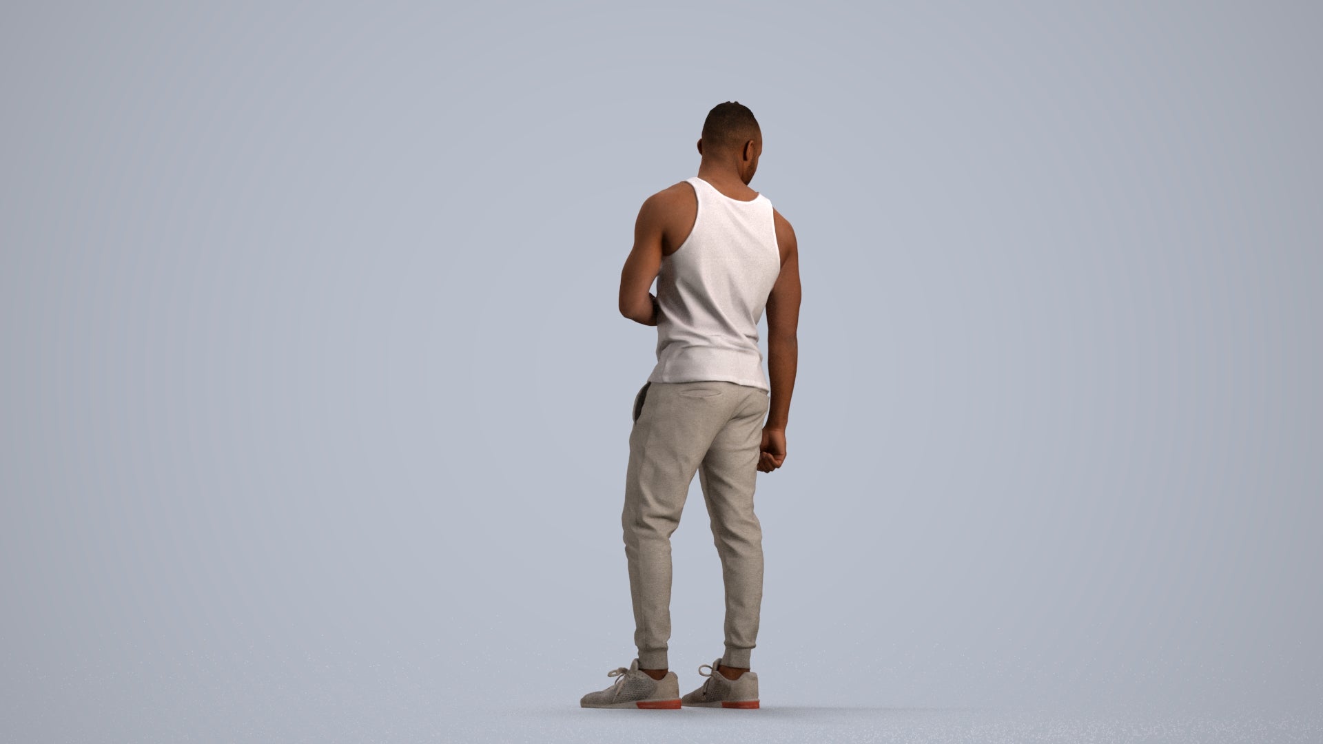 photogrammetry 3D man casual standing, realistic human model archviz FBX, front view render